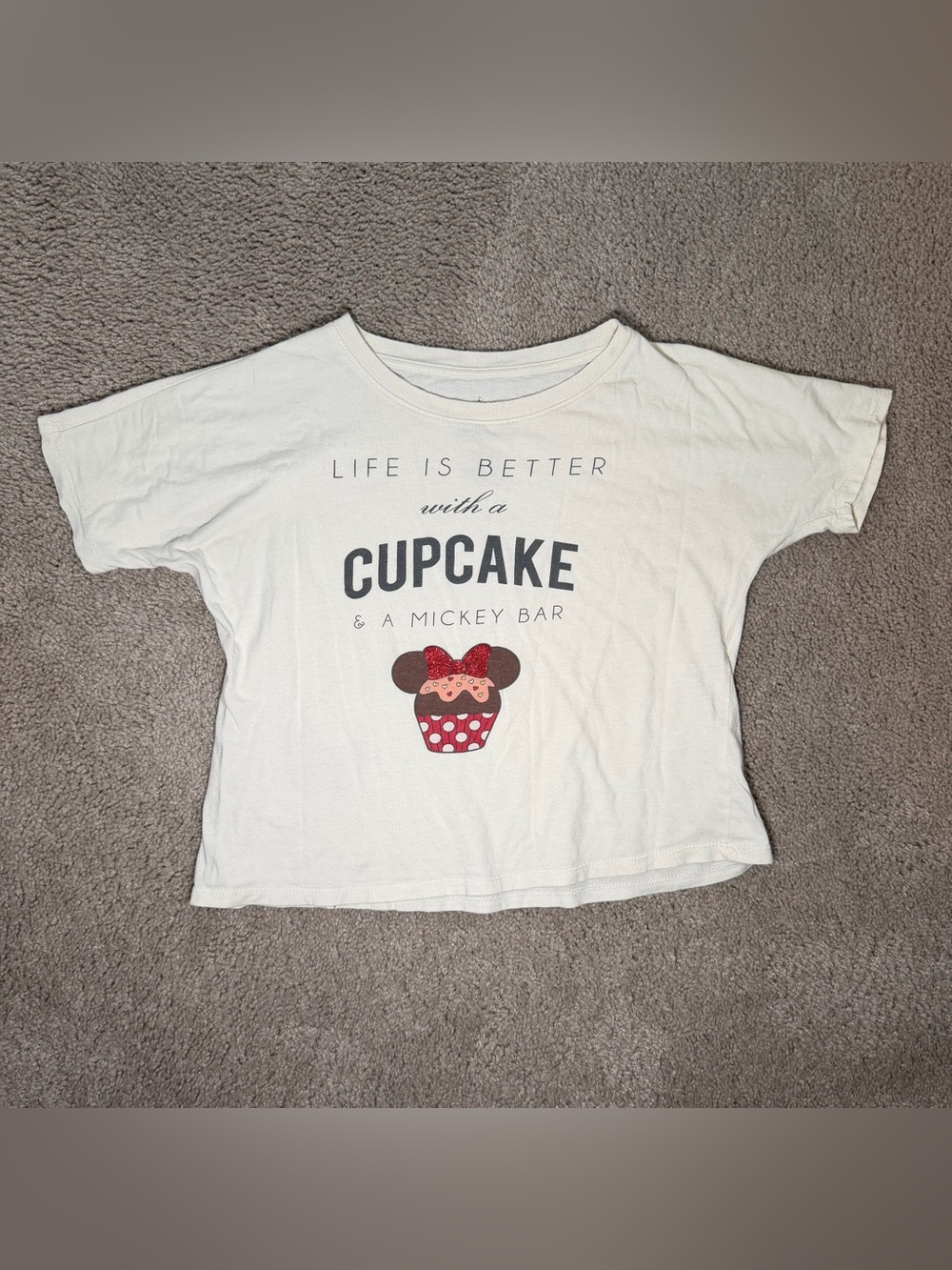 Disney Life is Better with a Cupcake Mickey Bar T-Shirt Girls Size XL